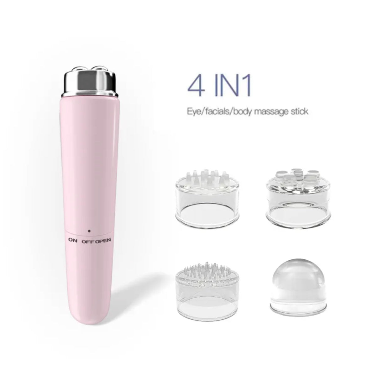 Masajeador Facial Eléctrico 4 en 1 Micro Vibración Instrumento de Belleza para Ojos para Relajar Ojeras, Bolsas y Hinchazón