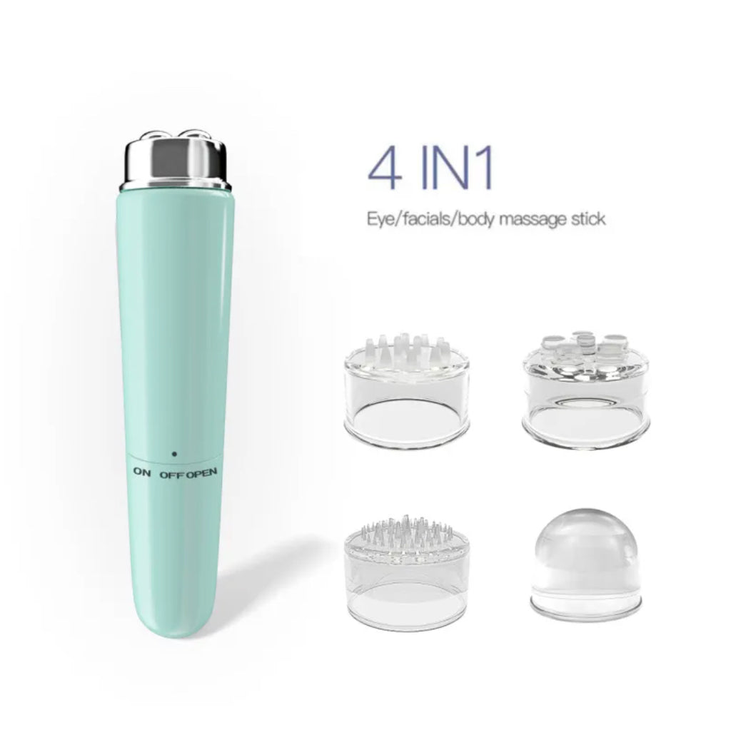 Masajeador Facial Eléctrico 4 en 1 Micro Vibración Instrumento de Belleza para Ojos para Relajar Ojeras, Bolsas y Hinchazón
