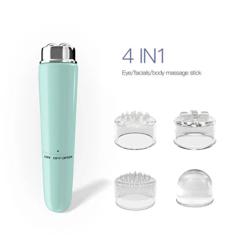 Masajeador Facial Eléctrico 4 en 1 Micro Vibración Instrumento de Belleza para Ojos para Relajar Ojeras, Bolsas y Hinchazón