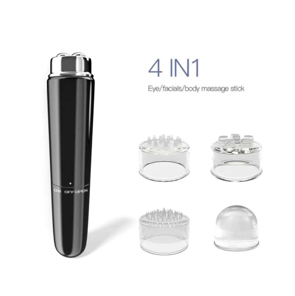 Masajeador Facial Eléctrico 4 en 1 Micro Vibración Instrumento de Belleza para Ojos para Relajar Ojeras, Bolsas y Hinchazón