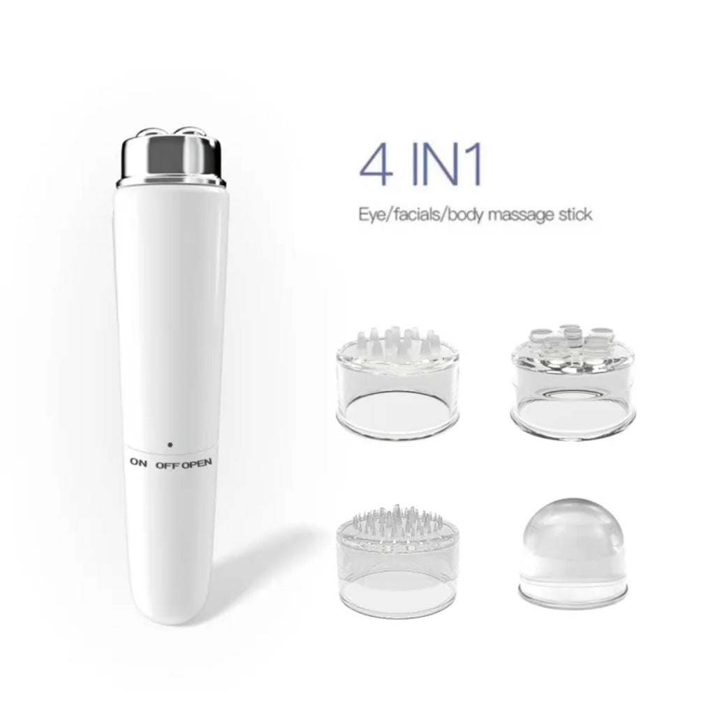 Masajeador Facial Eléctrico 4 en 1 Micro Vibración Instrumento de Belleza para Ojos para Relajar Ojeras, Bolsas y Hinchazón